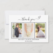 Hochzeitsschrift Foto Dankeskarte (Vorderseite)