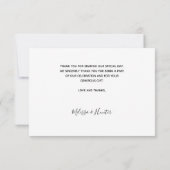 Hochzeitsschrift Foto Dankeskarte (Rückseite)