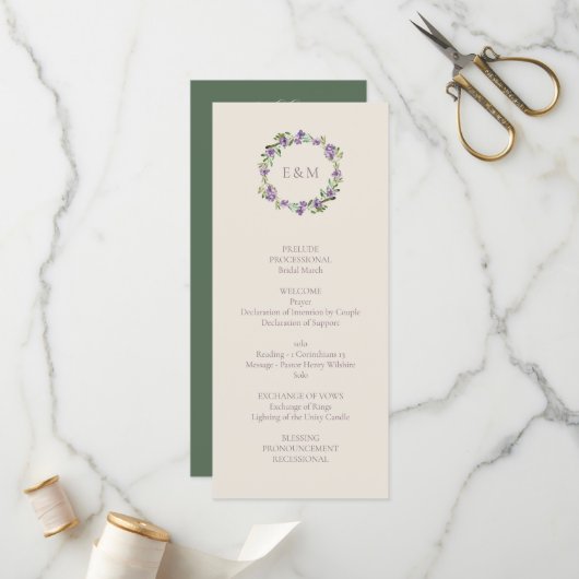 Hochzeitsschrift für klassische Schrift Programm (Vorderseite/Rückseite Beispiel)