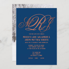 Hochzeitsschrift für Monogramm-Schriftzeichen mit  Einladung