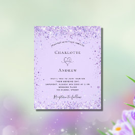 Hochzeitsschrift für violetten Glitzer Flyer