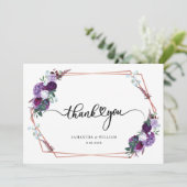 Hochzeitsschrift für Wasserfarben Dankeskarte (Stehend Vorderseite)