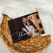 Hochzeitsschrift für weißes Foto Dankeskarte