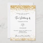 Hochzeitsschrift für Weißgold-Glitzer Einladung (Vorderseite)