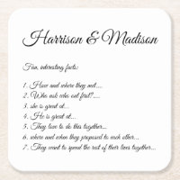 Hochzeitsschrift heißt Couple Fun Fakten elegant