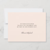 Hochzeitsschrift in Rosa Dankeskarte (Rückseite)