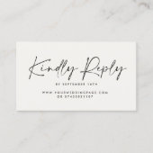 Hochzeitsschrift moderne Schwarz-weiße elegante An Visitenkarte (Vorderseite)