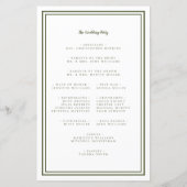 Hochzeitsschrift Modernes Olive Green Zeremony Pro (Rückseite)