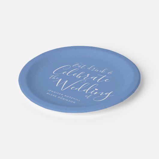 Hochzeitsschrift personalisiert pappteller (Schrägansicht)