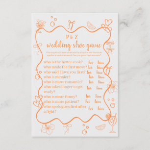 Hochzeitsschuh-Spiel - Aperol Spritz-Thema  Begleitkarte