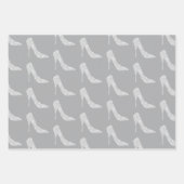Hochzeitsschuhe mit grauem weißem Diamant Geschenkpapier Set (Vorderseite)