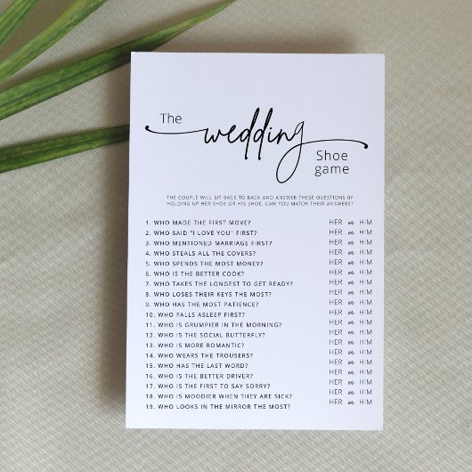 Hochzeitsschuhspiel, Brautparty Game