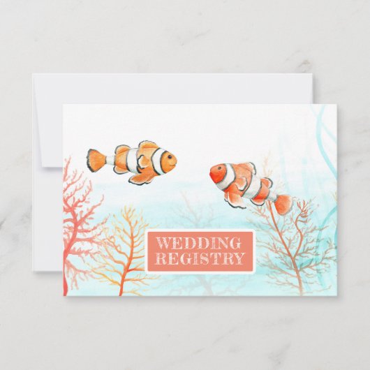 Hochzeitsschutzkarte für Fische in Aquarellen RSVP Karte (Vorderseite)