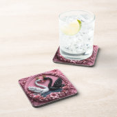 Hochzeitsschwäne Getränkeuntersetzer (Rechte Seite)