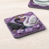 Hochzeitsschwäne Getränkeuntersetzer (Linke Seite)