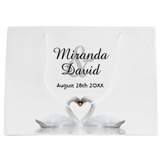 Hochzeitsschwäne Große Geschenktüte (Vorderseite)