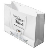 Hochzeitsschwäne Große Geschenktüte (Vorderseite Schrägansicht)