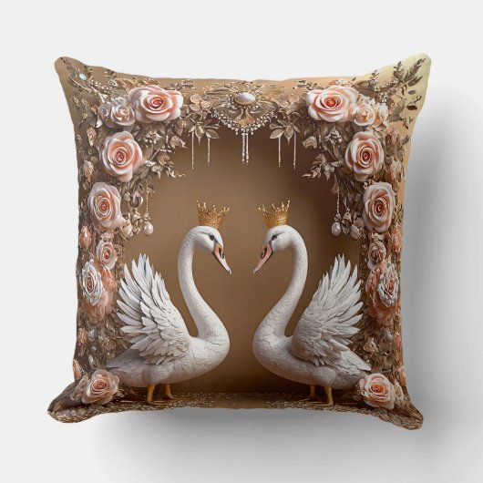 Hochzeitsschwäne Kissen (Vorderseite)