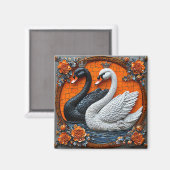 Hochzeitsschwäne Magnet (Vorderseite/Rückseite)