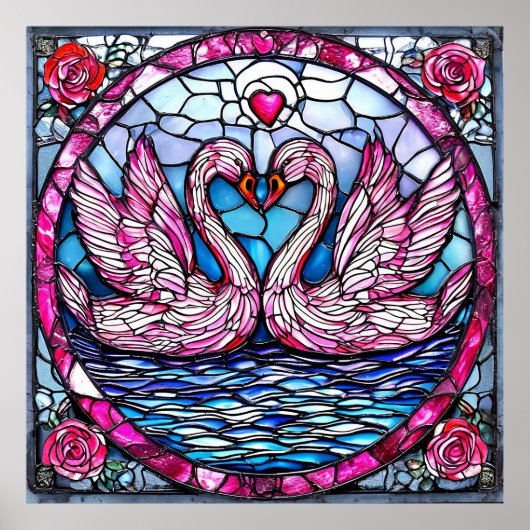 Hochzeitsschwäne Poster (Vorne)