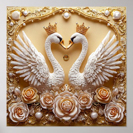 Hochzeitsschwäne Poster (Vorne)