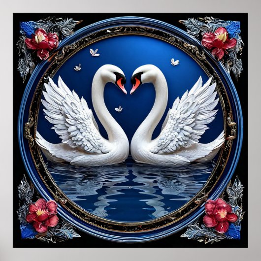 Hochzeitsschwäne Poster (Vorne)