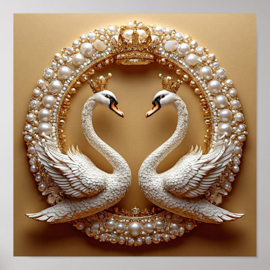 Hochzeitsschwäne Poster (Vorne)