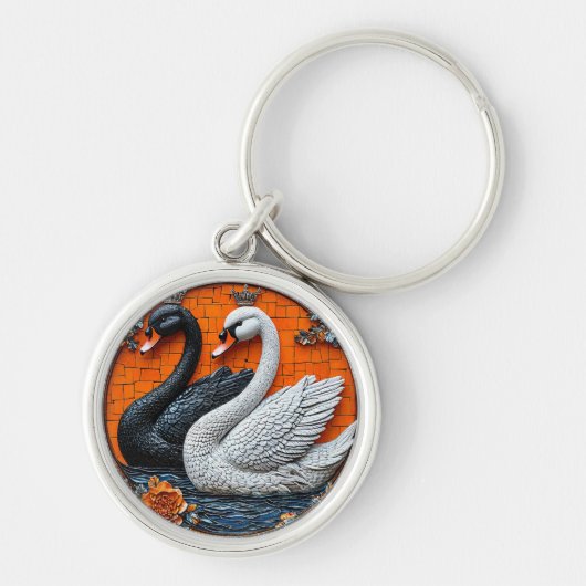 Hochzeitsschwäne Schlüsselanhänger (Vorne)