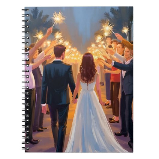 Hochzeitsschwärmer | Gemalte Hochzeitsfeier Notizblock (Vorderseite)