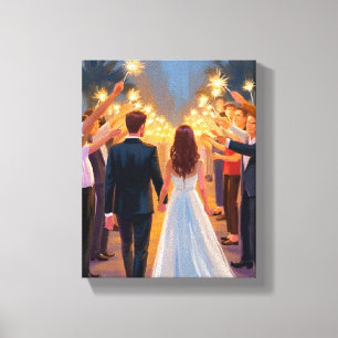 Hochzeitsschwärmer Hochzeitsfeier Gemalt Leinwanddruck