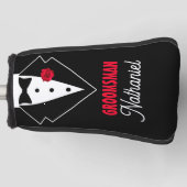 Hochzeitsschwarze Krawatte Tuxedo, Rote Rose, anpa Golf Headcover (Vorderseite)