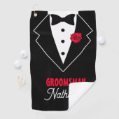 Hochzeitsschwarze Krawatte Tuxedo, Rote Rose, anpa Golfhandtuch (Insitu)
