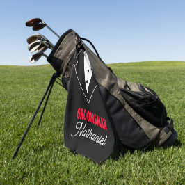 Hochzeitsschwarze Krawatte Tuxedo, Rote Rose, anpa Golfhandtuch