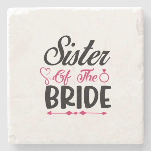 HochzeitsSchwester der Braut Steinuntersetzer (Vorderseite)