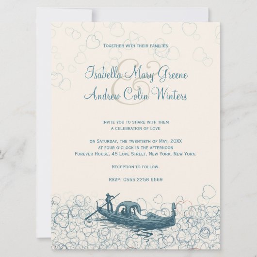 Hochzeitssee der Liebe Einladung (Vorderseite)