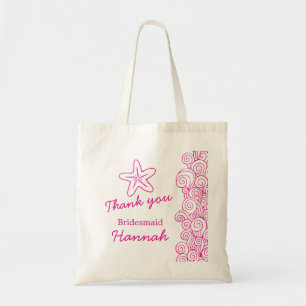 Hochzeitsseesterne wirbeln rosa Bridmaid-Tasche Tragetasche