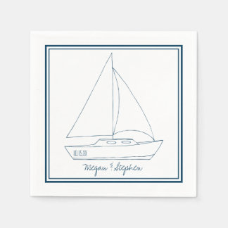 Hochzeitssegelboot Serviette