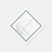 Hochzeitssegelboot Serviette (Ecke)