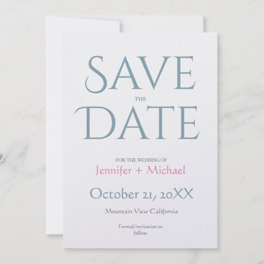Hochzeitssehen Minimalistisch Moderner Chic Save The Date (Vorderseite)