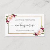Hochzeitsseite | Blush Burgundy Gold Floral Begleitkarte (Vorderseite)
