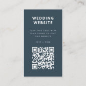 Hochzeitsseite | Dusky Blue Scandinavian QR Code Begleitkarte (Rückseite)