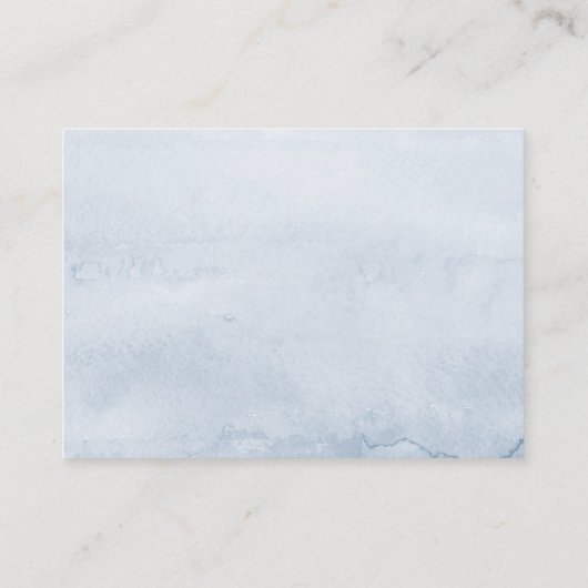 Hochzeitsseite Dusty Blue and Pink Blume Visitenkarte (Rückseite)