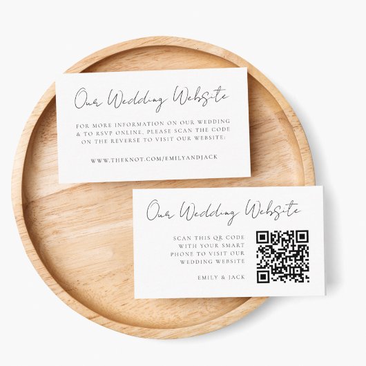 Hochzeitsseite | Eleganter Chic UAWG QR Code Begleitkarte