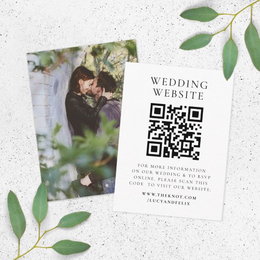 Hochzeitsseite | Elegantes Chic UAWG QR Code Foto Begleitkarte