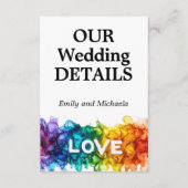 🌈 Hochzeitsseite LGBTQ mit Liebe bemalt Begleitkarte (Vorderseite)