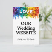 🌈 Hochzeitsseite LGBTQ mit Liebe bemalt Begleitkarte (Stehend Vorderseite)