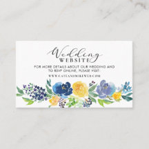 Hochzeitsseite Navy Blue and Yellow Floral