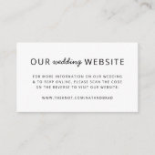 Hochzeitsseite | QR Code Clean Einfach Minimalisti Begleitkarte (Vorderseite)