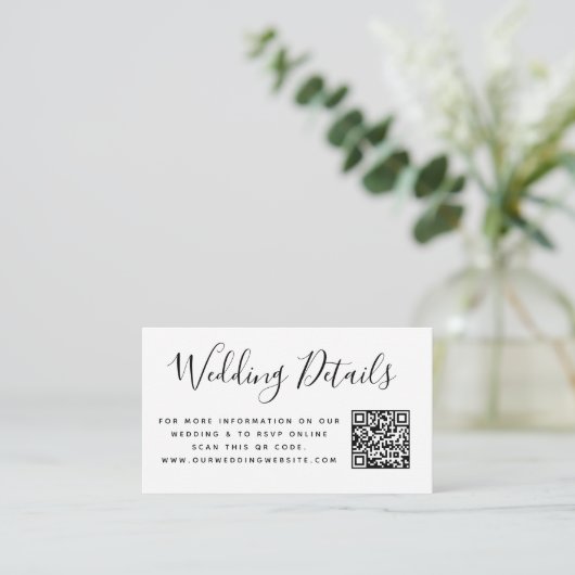 Hochzeitsseite | QR Code Minimal UAWG Einfach Begleitkarte (Stehend Vorderseite)