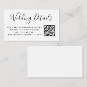 Hochzeitsseite | QR Code Minimal UAWG Einfach Begleitkarte (Vorne/Hinten)